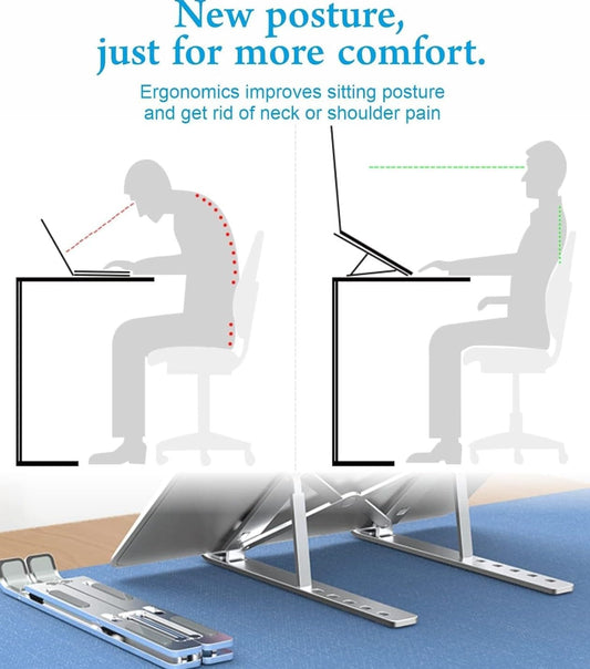 Foldable Adjustable Height Laptop Stand and Tablet Standfor All Laptops and Tablets