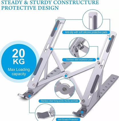Foldable Adjustable Height Laptop Stand and Tablet Standfor All Laptops and Tablets